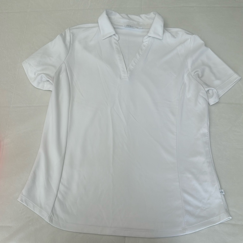 Lady Hagen White vneck golf polo Size XL